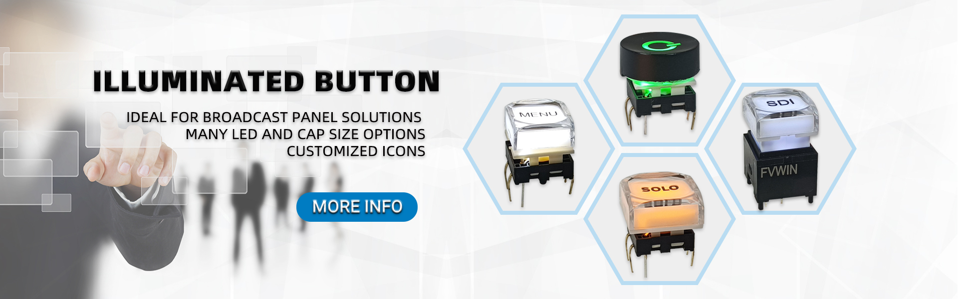 TS15 illuminated push button switches