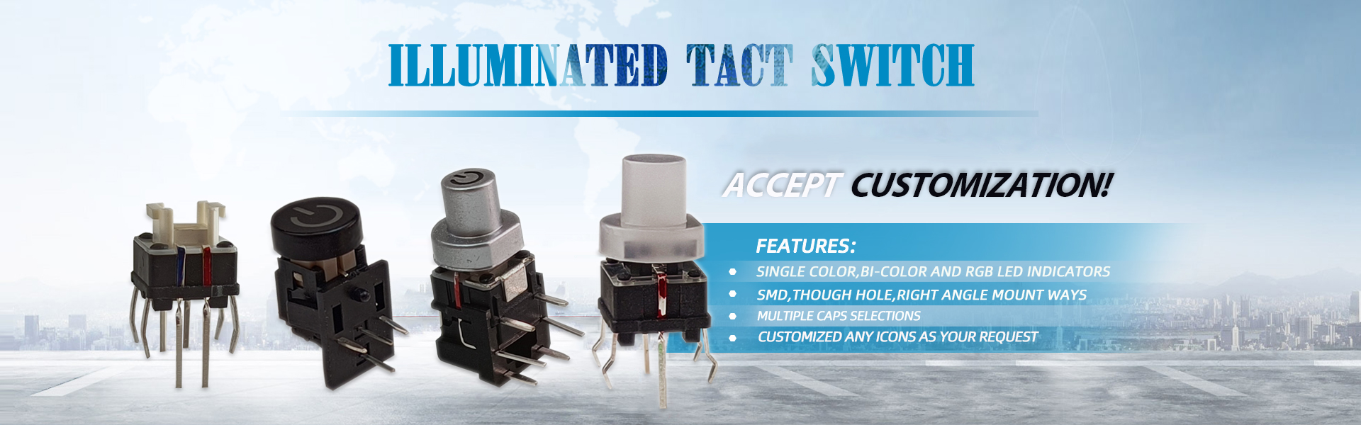 illuminated tact switch with LED light