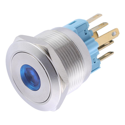 Metal Button with Blue Indicator MS19