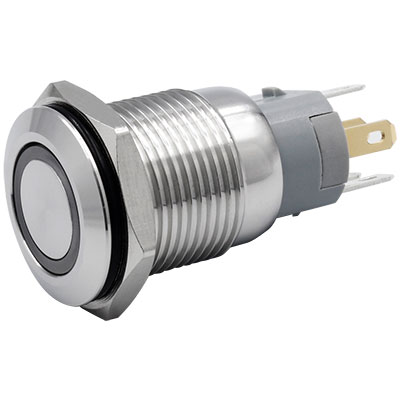 16MM Flat Metal Push Button Switch