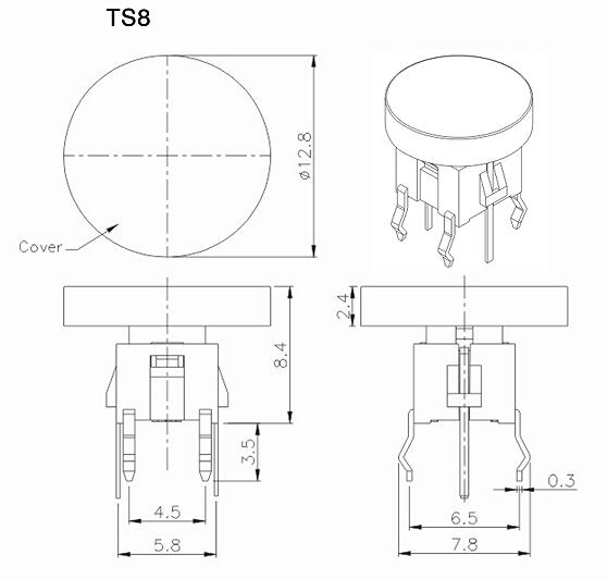 Momentary Illuminated Tactile Button with LED