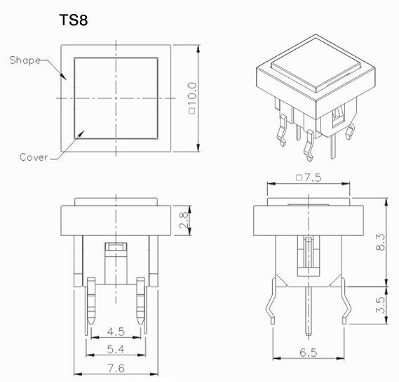 Illuminated 6x6 Tact Through Hole Switch