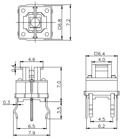 illuminated Switch Push Button 6 Pin