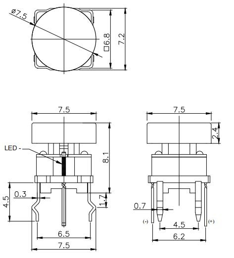 LED Switch illuminated Tact Pushbutton