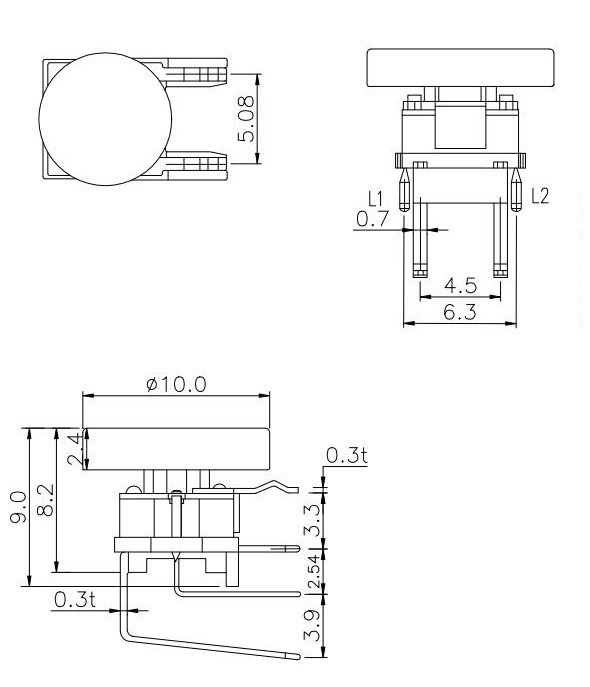 Illuminated Right Angle Tactile Switch With Tactile Cap