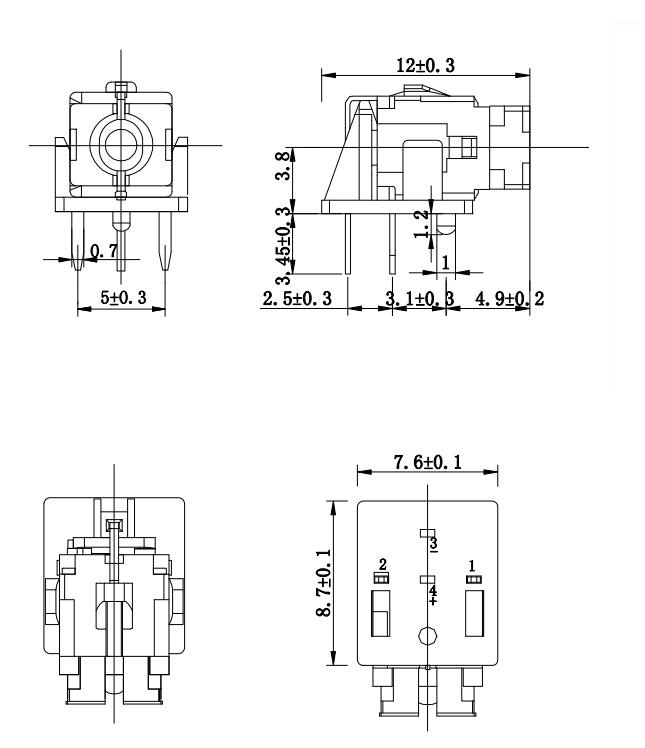 6x6 Momentary Right-Angle LED Tactile Button Switch