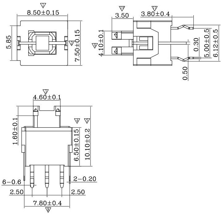 7.5*8.5 Latching LED Push Button Switch