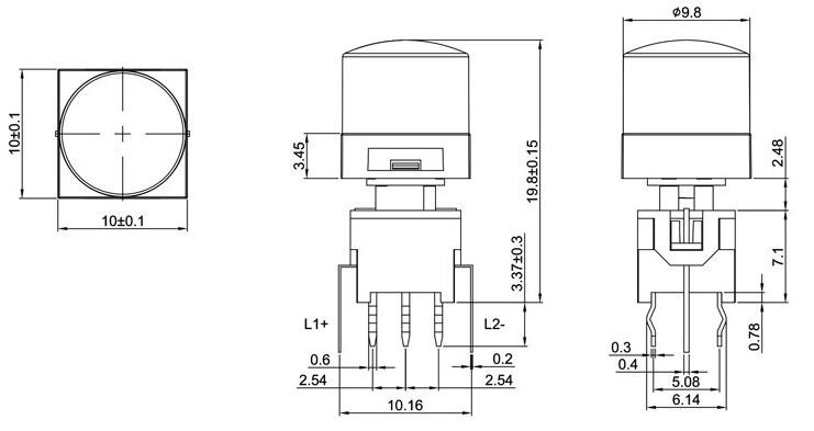 DPDT Latch illuminated Push Switch