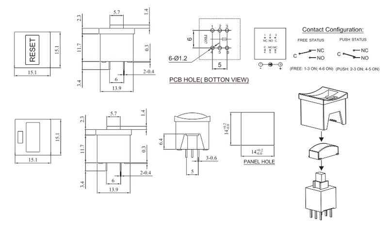 Illuminated LED Push Switches