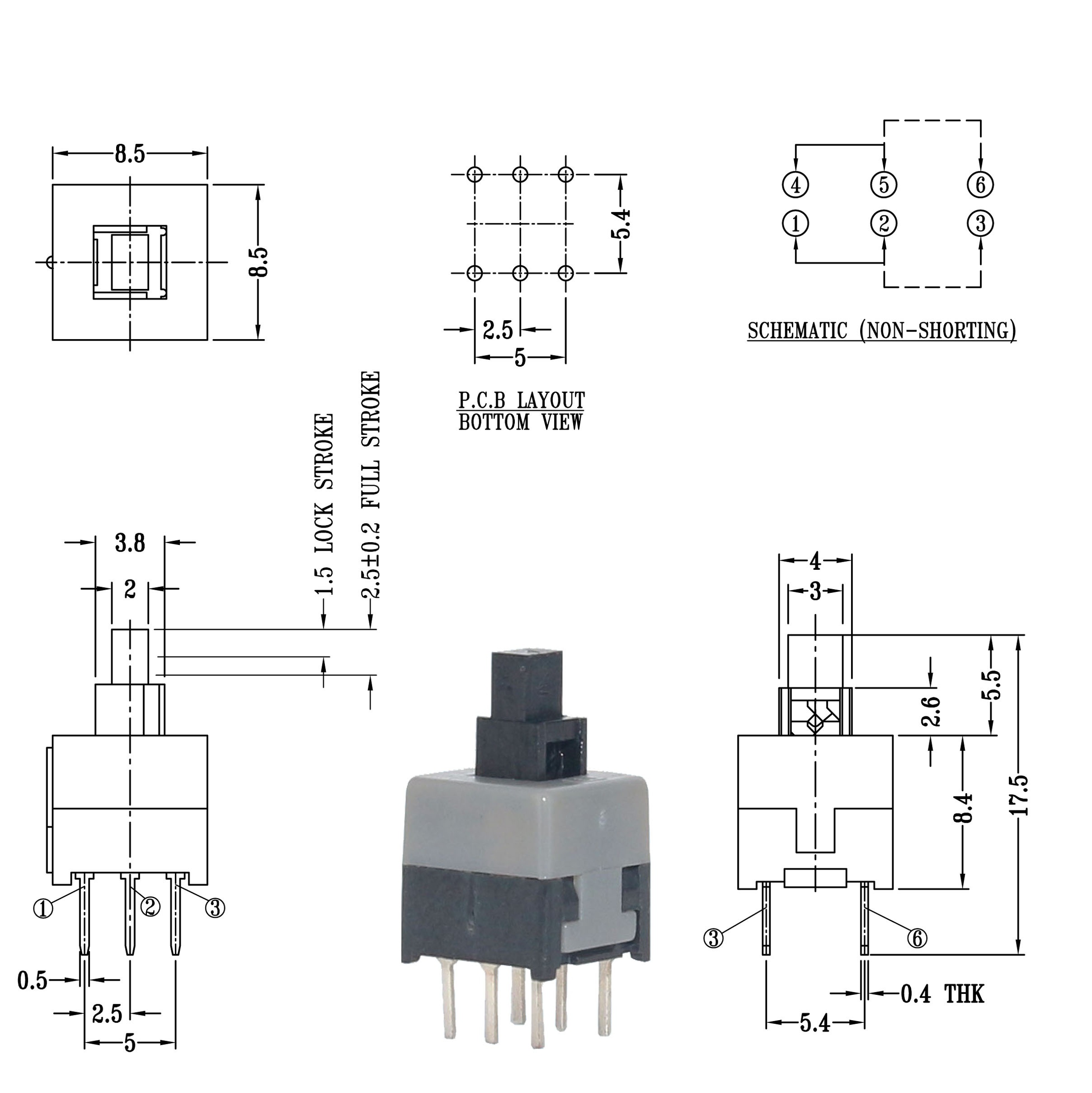 8.5*8.5mm Push Button Switches