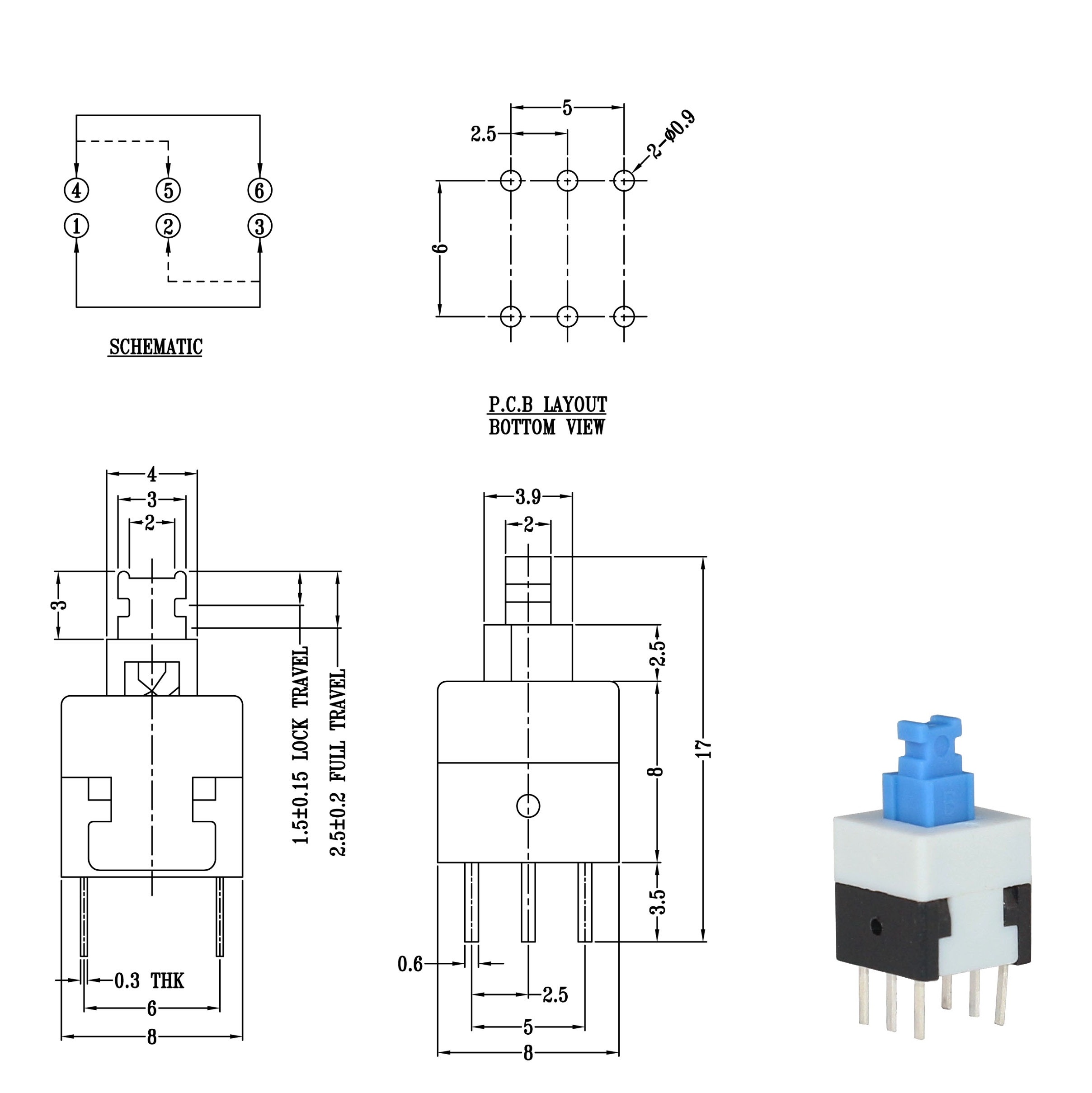 8.5*8.5mm Push Button Switches