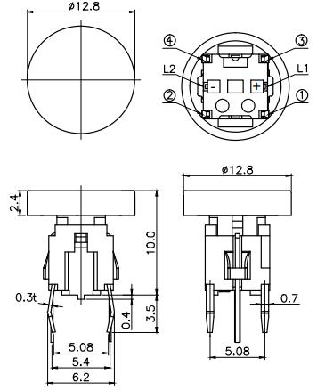 12.8MM Momentary Illuminated Power LED button(图1)