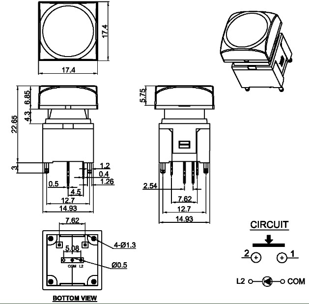 Audio Illuminated Pushbutton LED Switches(图1)