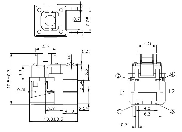 Right Angle Switch illuminated LED(图1)