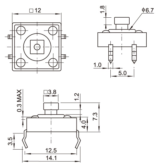 12mm Momentary Tactile Switches(图1)