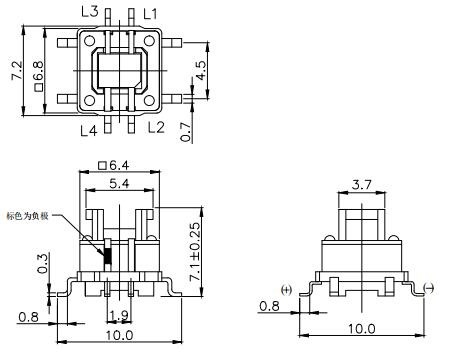 Red-Green SMD LED illuminated Tactile Switch(图1)