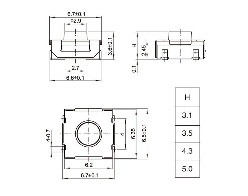 6*6 Waterproof Tact Switch(图1)