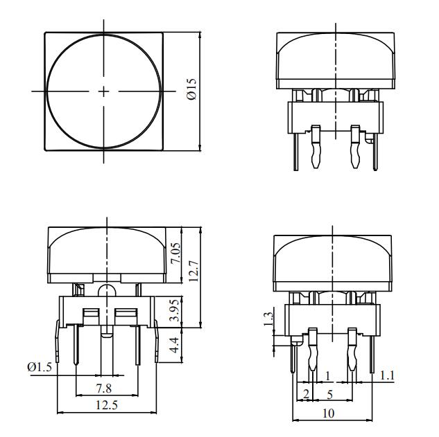 Clear LED Tact Switch Push Button(图1)