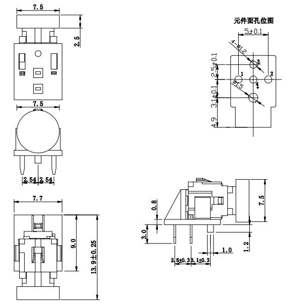 Right Angle Tact Switch With LED(图1)