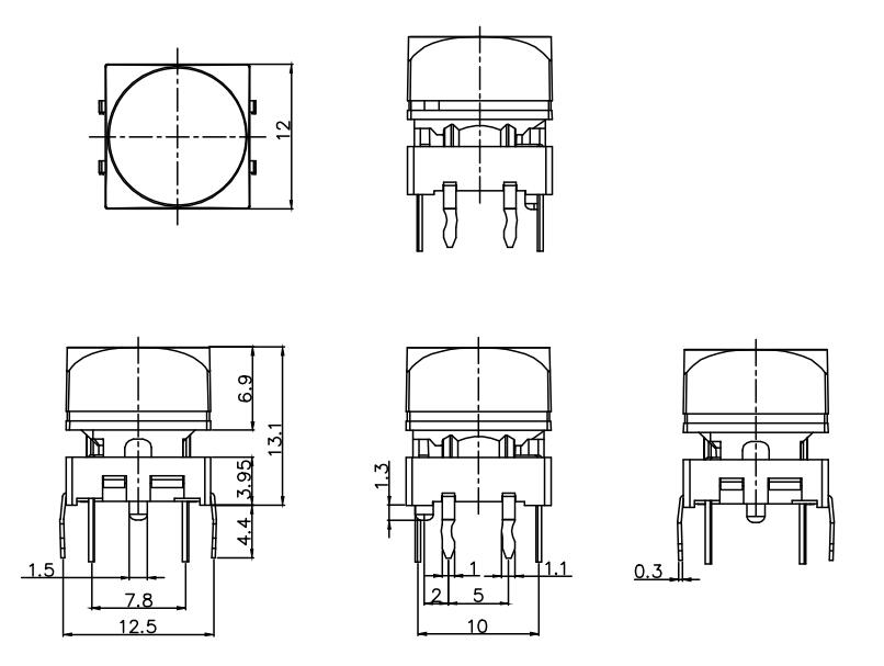 PCB Illuminated Tact Push Button Switch(图1)