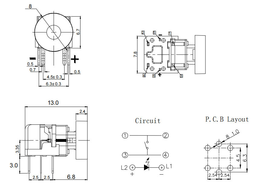 LED Tact Switch Right Angle(图1)