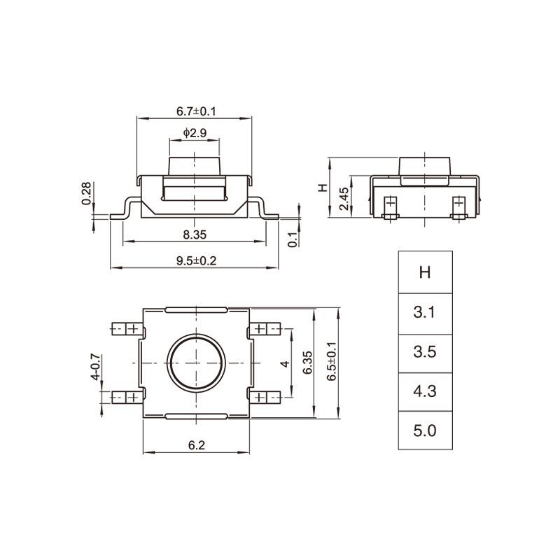 SMD Silicone Waterproof Tactile Switch(图5)